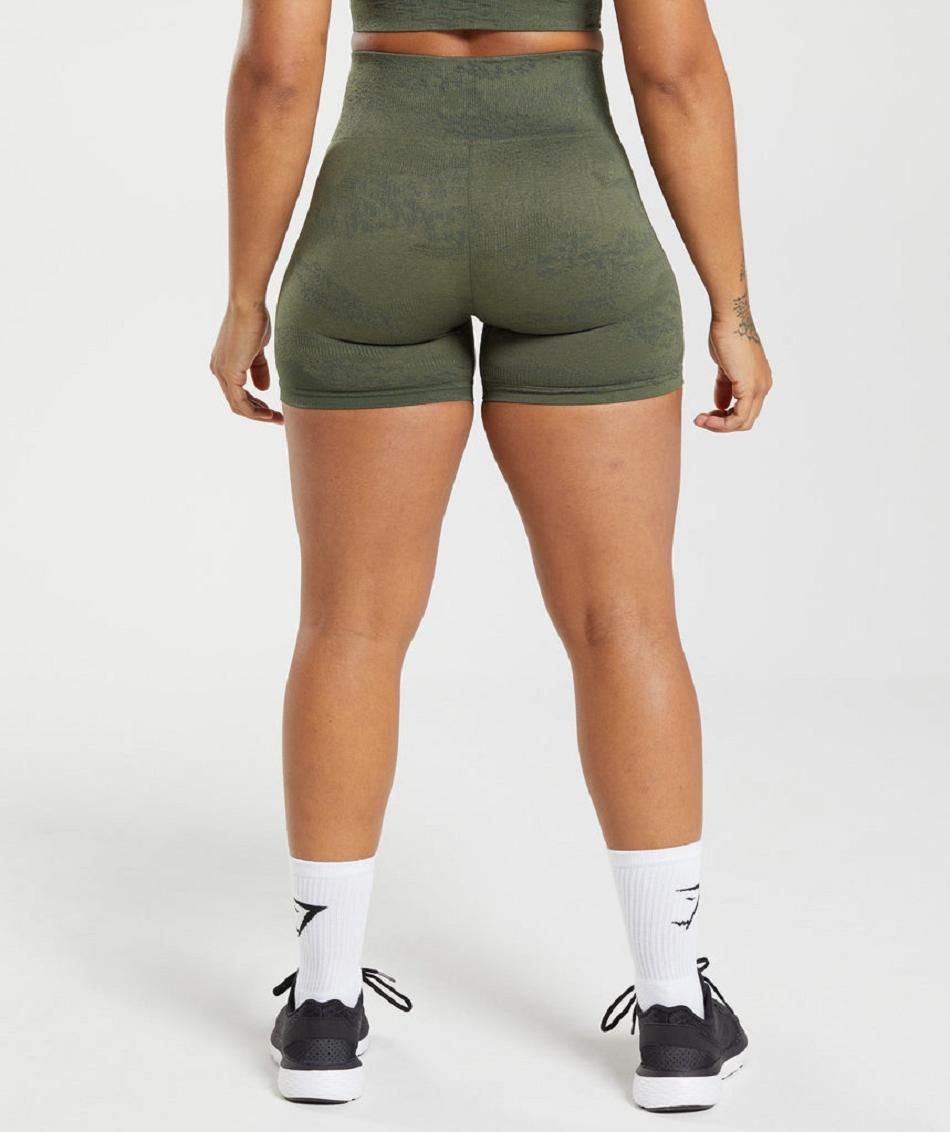 Pantalones Cortos Gymshark Adapt Camo Seamless Mujer Verde Oliva Verde Oliva | CO 2737PJJ